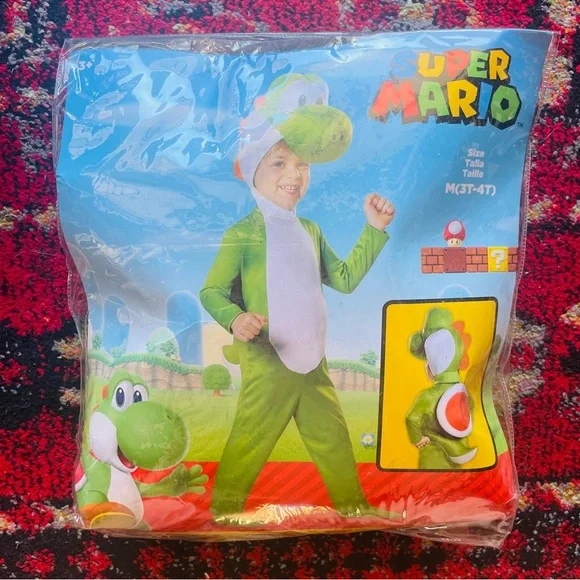 Green Dinosaur Super Mario Yoshi Kids Costume - Picture 3 of 12
